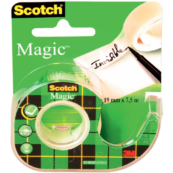 Plakband Scotch Magic 810 19mmx7.5m onzichtbaar + plakbandhouder