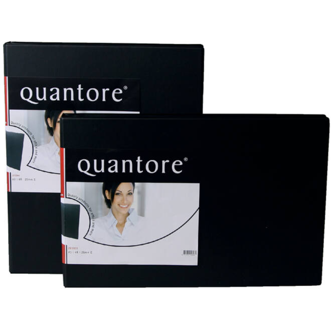 Ringband Quantore A3 dwars 4-rings D-mech 25mm zwart