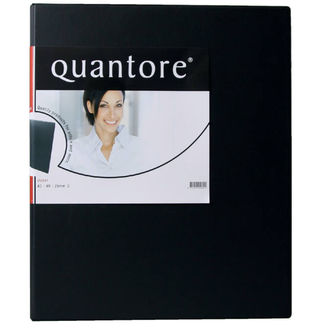 Ringband Quantore A3 staand 4-rings D-mech 25mm zwart