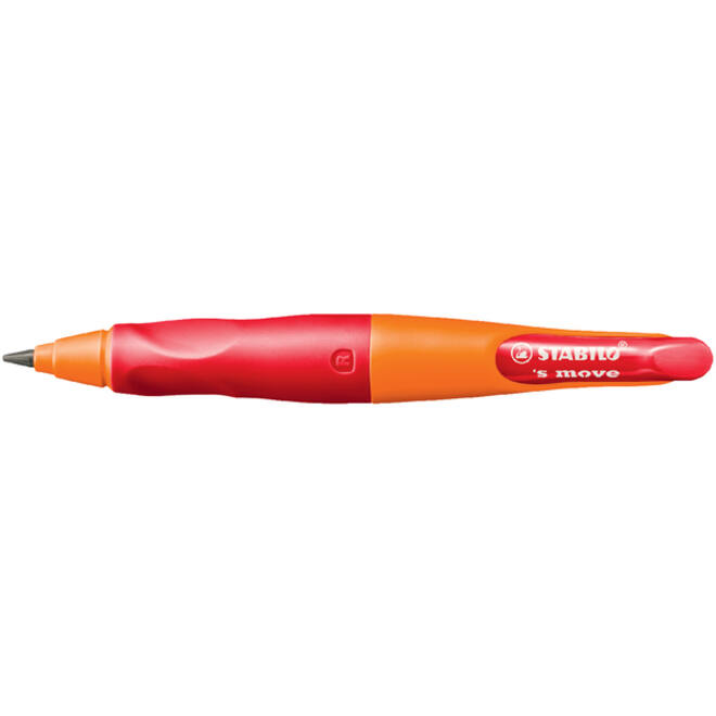 Vulpotlood STABILO Easyergo HB 3.15mm rechtshandig oranje/rood incl puntenslijper blister à 1 stuk