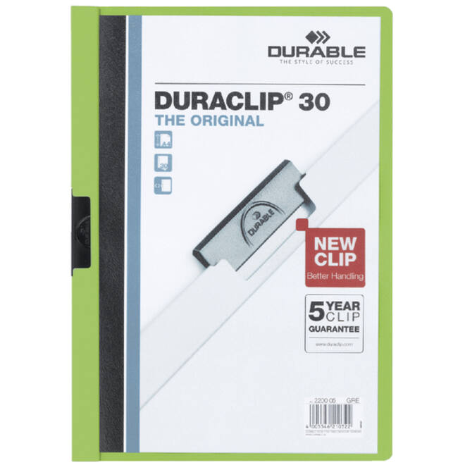 Klemmap Durable Duraclip A4 3mm 30 vellen groen