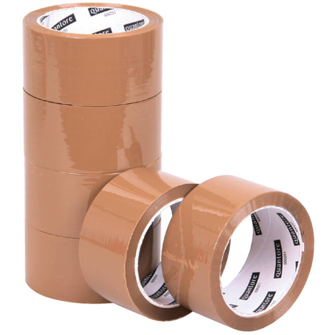 Verpakkingstape Quantore 50mmx60m PP bruin