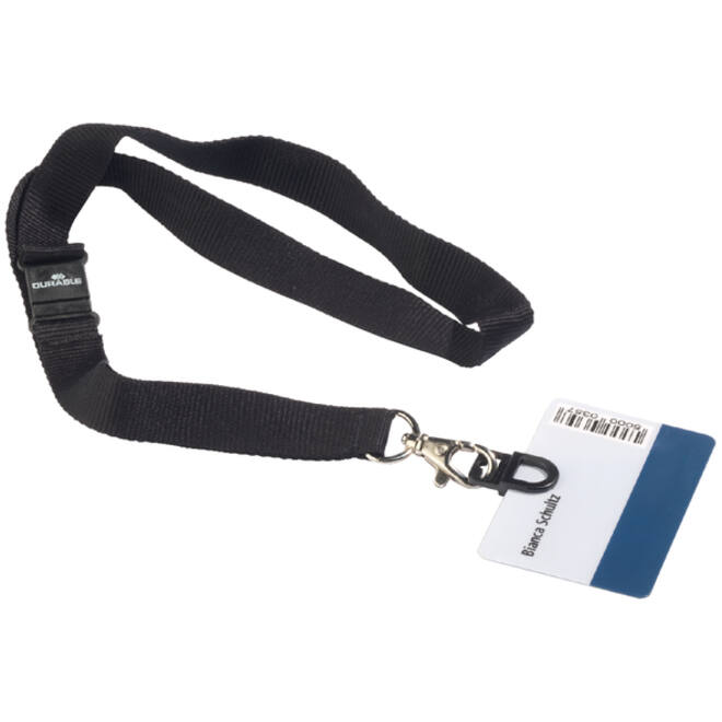 Textielkoord Durable 8187 met card fix zwart