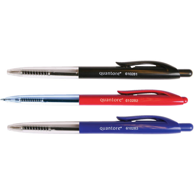 Balpen Quantore drukknop blauw medium