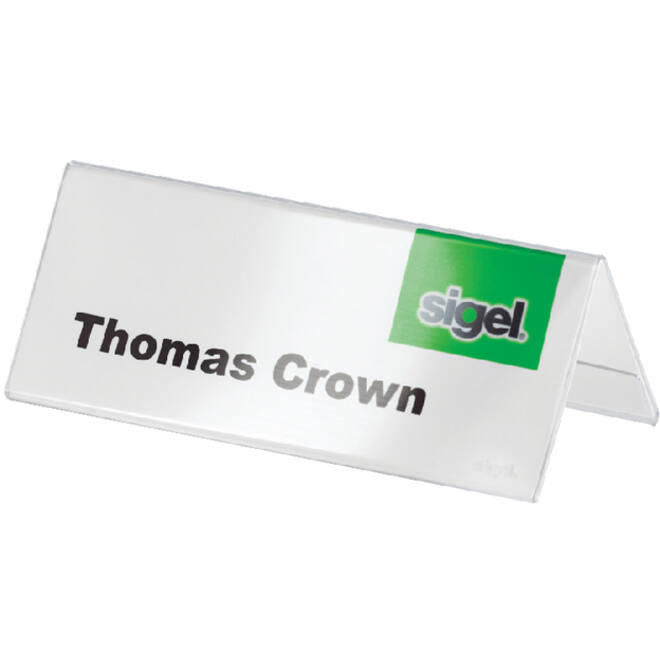 Tafelnaambord Sigel TA136 100x60mm 2-zijdig transparant