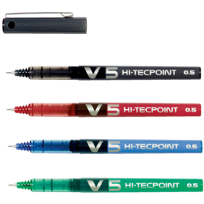 Rollerpen PILOT Hi-Tecpoint V5 fijn zwart