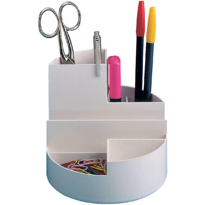 Pennenkoker MAUL roundbox 7 vakken Ø14x12.5cm wit