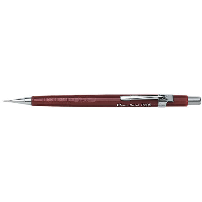 Vulpotlood Pentel P205 HB 0.5mm rood