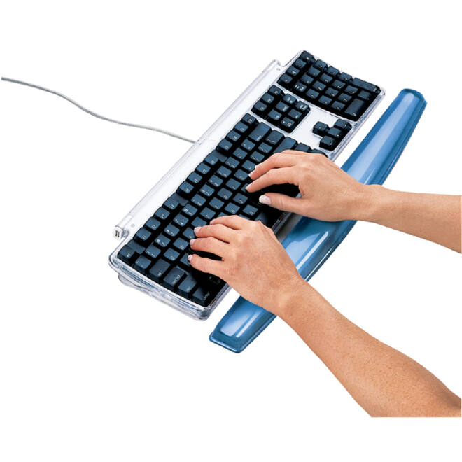 Polssteun toetsenbord Fellowes Crystals gel transparant blauw