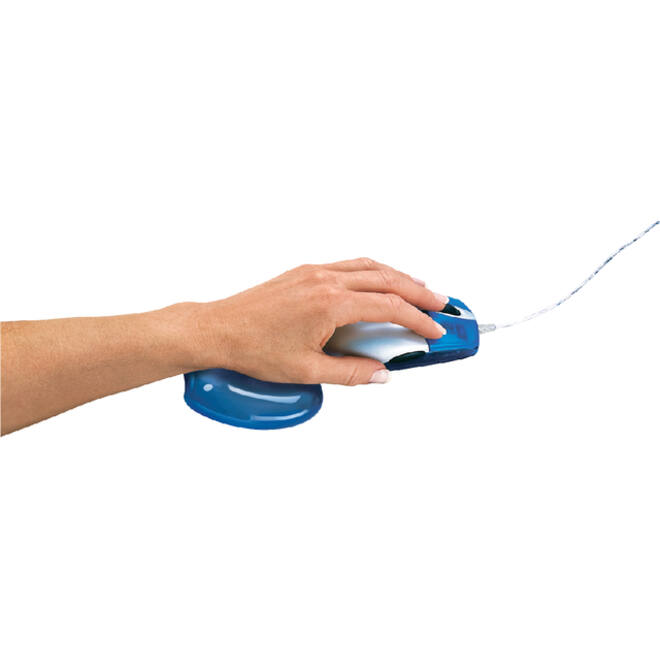 Polssteun voor muis Fellowes Crystals gel transparant blauw