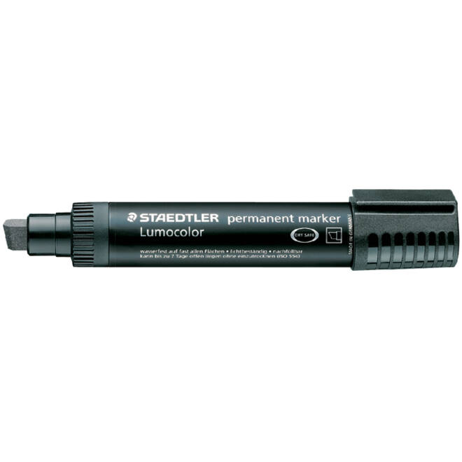 Viltstift Staedtler Lumocolor 388 blokpunt zwart 2-12mm