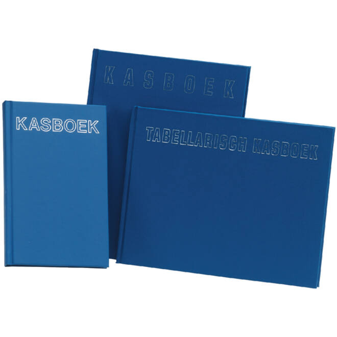 Kasboek 165x210mm 192blz 1 kolom blauw