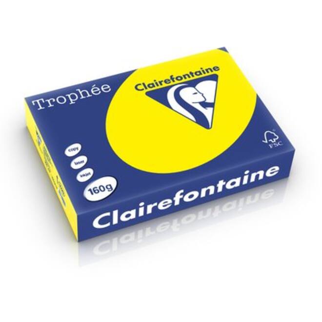 Kopieerpapier Clairefontaine Trophee 120gr zonnegeel A2 1292