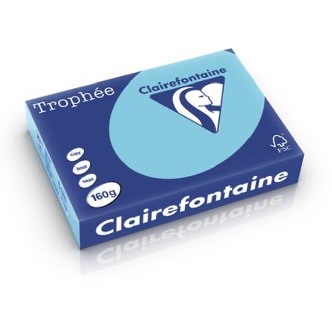 Kopieerpapier Clairefontaine Trophee pastel 120gr helblauw A4