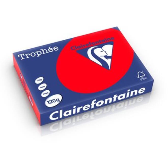 Clairefontaine Trophee (BE) intensief 120g/m² koraalrood 1327 297 x 420 mm A3 SG