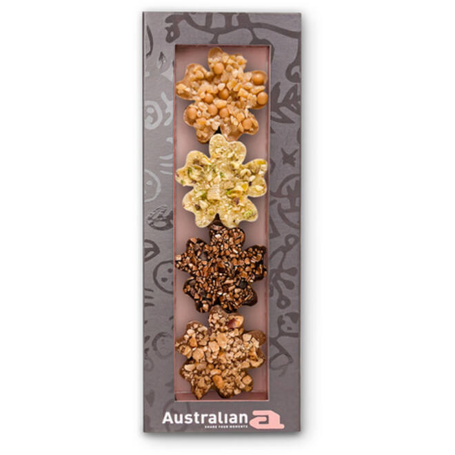 Chocolade Australian bloemen doos 4 stuks