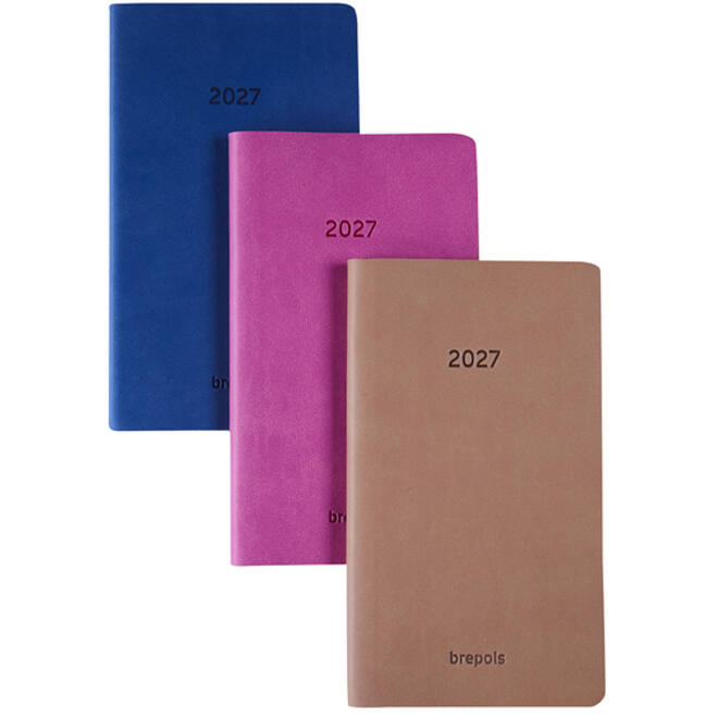 Agenda 2027 Brepols Interplan Colora 7dagen/2pag taupe, roze, dblauw