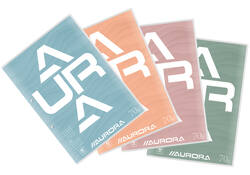 Cursusblok Aurora A4 ruit 5x5mm 2-gaats 200 pagina's 70gr
