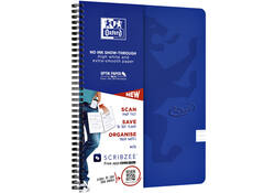 Spiraalblok Oxford Touch A4 lijn 140 pagina's 80gr blauw