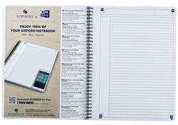 Spiraalblok Oxford Touch A4 lijn 140 pagina's 80gr blauw