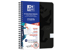 Spiraalblok Oxford Touch A5 ruit 5x5mm 140 pagina's 80gr zwart