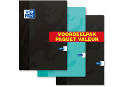 Schrift Oxford School A4 lijn 72 pagina's 80gr assorti pak à 3 stuks