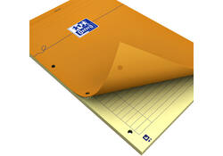 Cursusblok Oxford Orange Notepad A4+ lijn 4-gaats 160 pagina's 80gr oranje