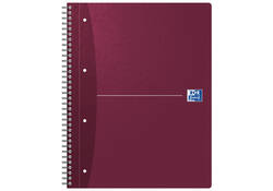 Collegeblok Oxford Office Essentials A4+ lijn 4-gaats 180 pagina's 80gr assorti