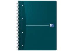 Collegeblok Oxford Office Essentials A4+ lijn 4-gaats 180 pagina's 80gr assorti
