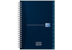 Adresboek Oxford Office Essentials A5 72vel dubbelspiraal assorti