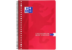 Collegeblok Oxford School A4 ruit 10x10mm 23-gaats 160 pagina's 80gr assorti