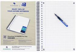 Collegeblok Oxford School A4 ruit 10x10mm 23-gaats 160 pagina's 80gr assorti