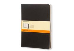 Schrift Moleskine 190x250mm lijn 240 pagina's 70gr zwart set à 3 stuks