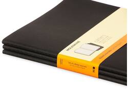 Schrift Moleskine 190x250mm lijn 240 pagina's 70gr zwart set à 3 stuks
