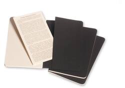 Schrift Moleskine 90x140mm blanco 240 pagina's 70gr zwart set à 3 stuks