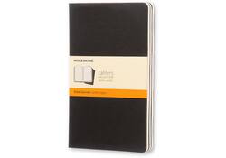Schrift Moleskine 130x210mm lijn 160 pagina's 70gr zwart set à 3 stuks
