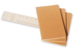 Schrift Moleskine 130x210mm blanco 160 pagina's 70gr kraft set à 3 stuks