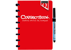 Notitieboek Correctbook Quantore A5 lijn 40blz rood