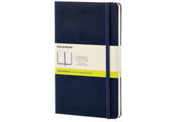 Notitieboek Moleskine large 130x210mm blanco hard cover sapphire blue