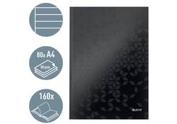 Notitieboek Leitz WOW A4 160blz 90gr lijn zwart