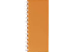 Notitieboek 135x330mm lijn 160blz 70gr spiraal oranje