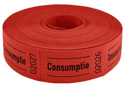 Consumptiebon Combicraft 57x30mm 2-zijdig 2x1000 stuks rood