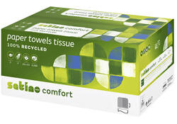Handdoek Satino Comfort PT3 v-vouw 2-laags 25x23cm wit 277190