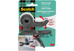 Plakbandhouder Scotch Clip C19 donkergrijs + 1 rol magic tape 19mmx8.89m