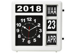 Wandklok Perel Flipover 31cm zwart/wit
