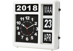 Wandklok Perel Flipover 31cm zwart/wit