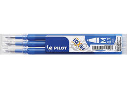 Rollerpenvulling Pilot friXion medium hemelsblauw set à 3 stuks