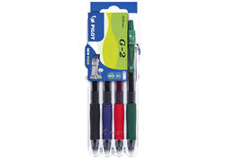 Gelschrijver Pilot clicker medium basis assorti Set2Go à 4 stuks