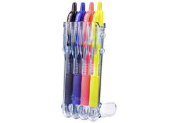 Gelschrijver Pilot clicker medium neon assorti Set2Go à 4 stuks