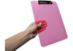 Klembord MAUL A4 staand transparant PS neon roze